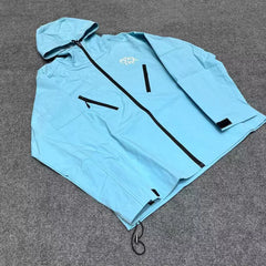 Mertra Technical Zip Windbreaker Jacket - Light Blue