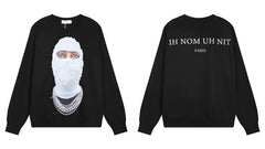 IH NOM UH NIT Textured Mask Pearl Sweatshirt - Black