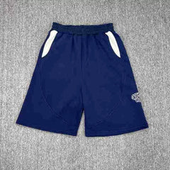 Mertra Contrast Pocket Sweat Shorts - Navy Blue/White
