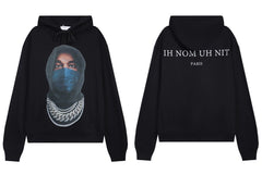 IH NOM UH NIT Masked Figure Cuban Link Hoodie - Black