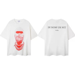IH NOM UH NIT Red Mask Pearl Graphic Tee - Off-White