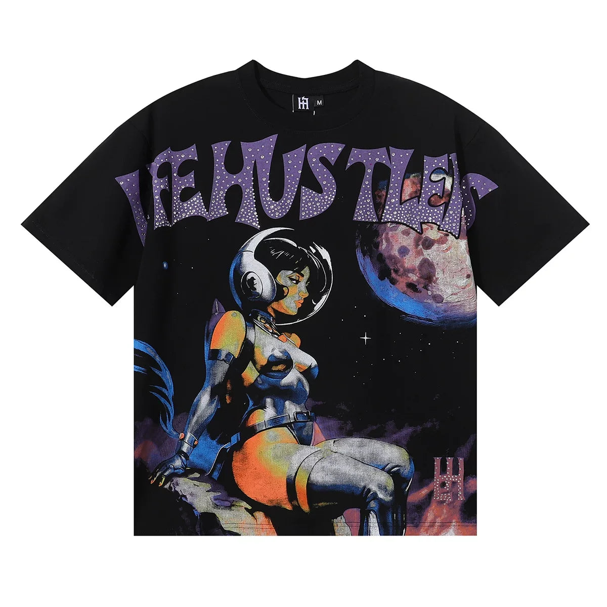 Life Hustlers Astronaut Space Graphic Tee - Black