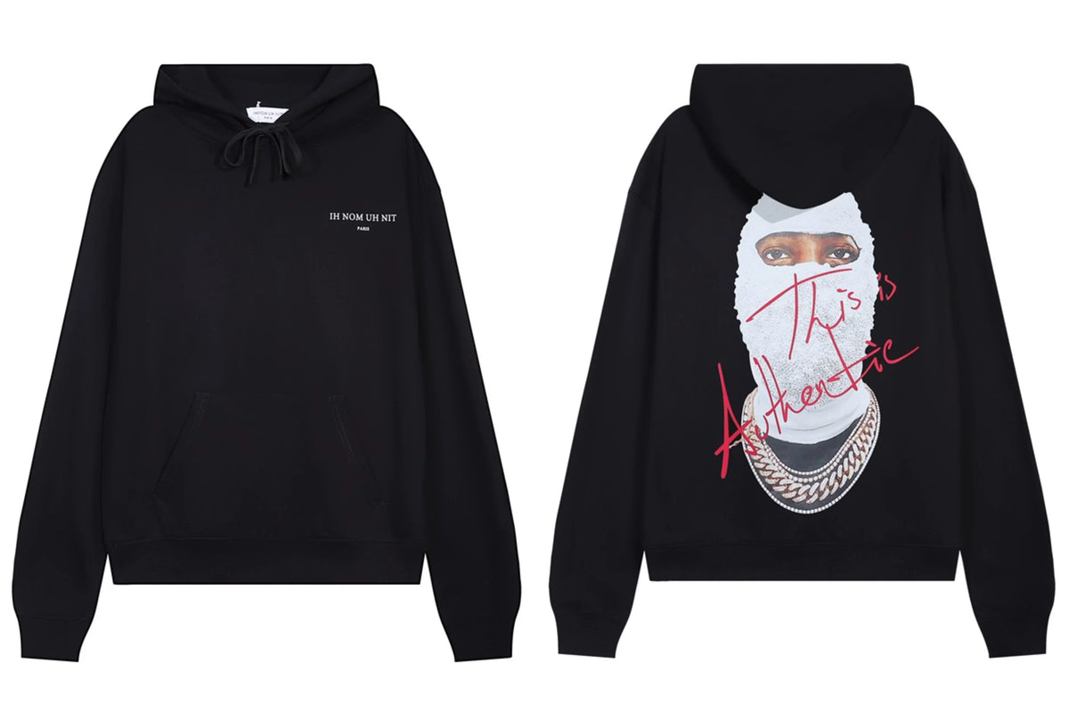 IH NOM UH NIT Authentic Script Mask Hoodie - Black
