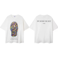 IH NOM UH NIT Floral Mask Graphic Tee - Off-White