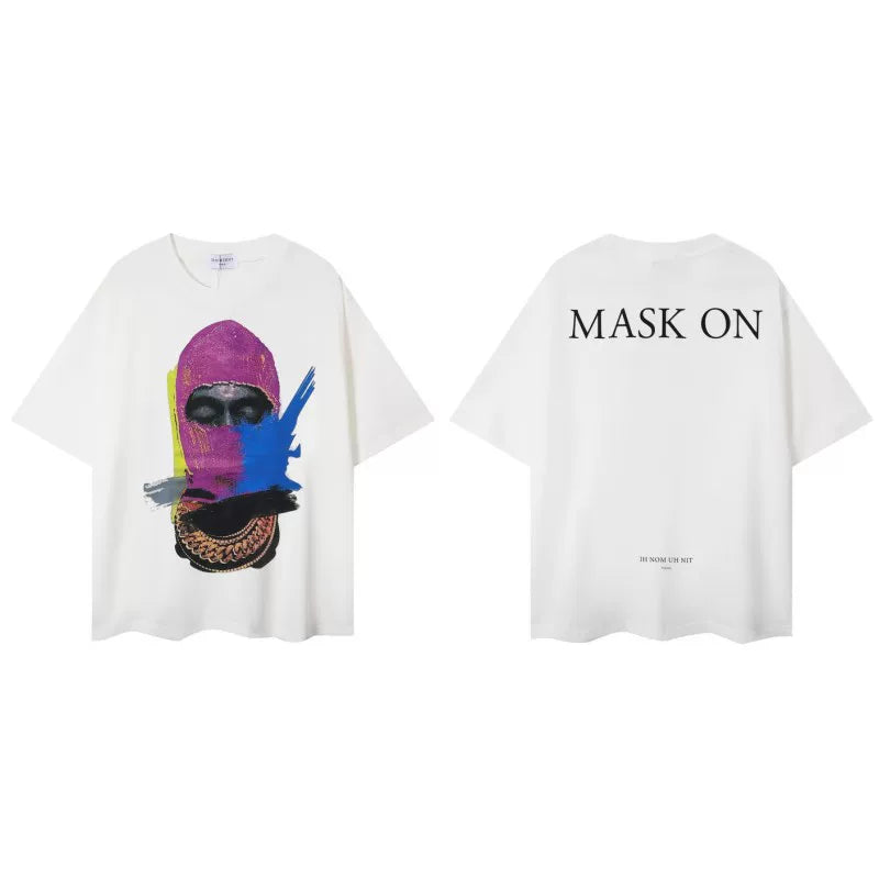 IH NOM UH NIT Mask On Pop-Art Graphic Tee - Off-White