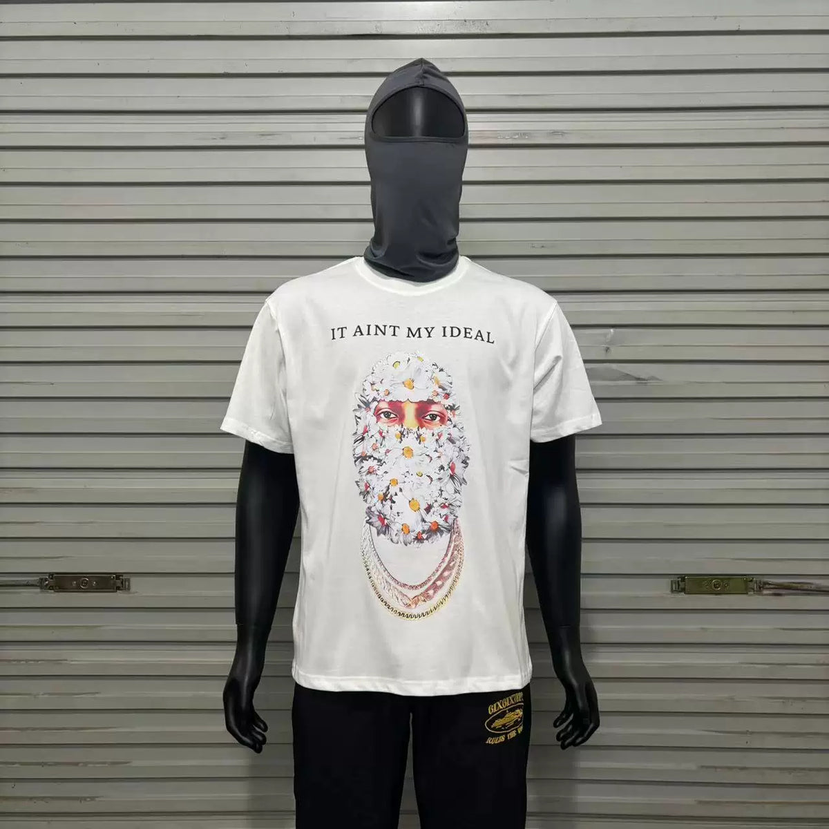 IH NOM UH NIT Floral Mask "It Ain't My Fault" Tee - White