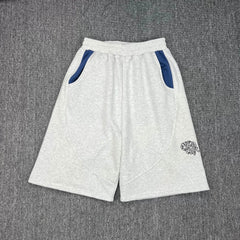 Mertra Contrast Pocket Sweat Shorts - Light Grey/Blue