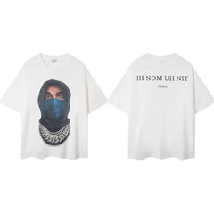 IH NOM UH NIT Masked Figure Cuban Link Graphic Tee - Off-White