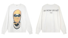 IH NOM UH NIT Yellow Mask Cuban Link Sweatshirt - Off-White